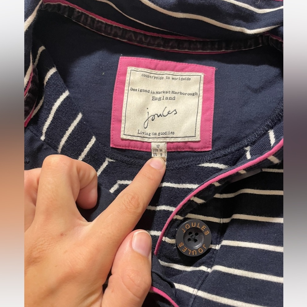 EUC Joules Navy and White Striped Sweater - Picture 4 of 5